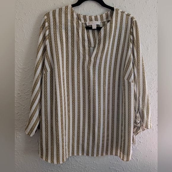 Michael Kors Tops - Michael Kors Gold Chain Printed Blouse